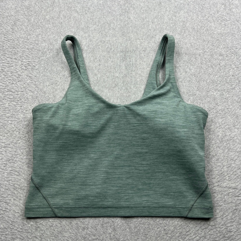 Lululemon Align Tank Womens 8 Heather Tidewater Teal Nulu Crop V-Neck Bra W1DE0S